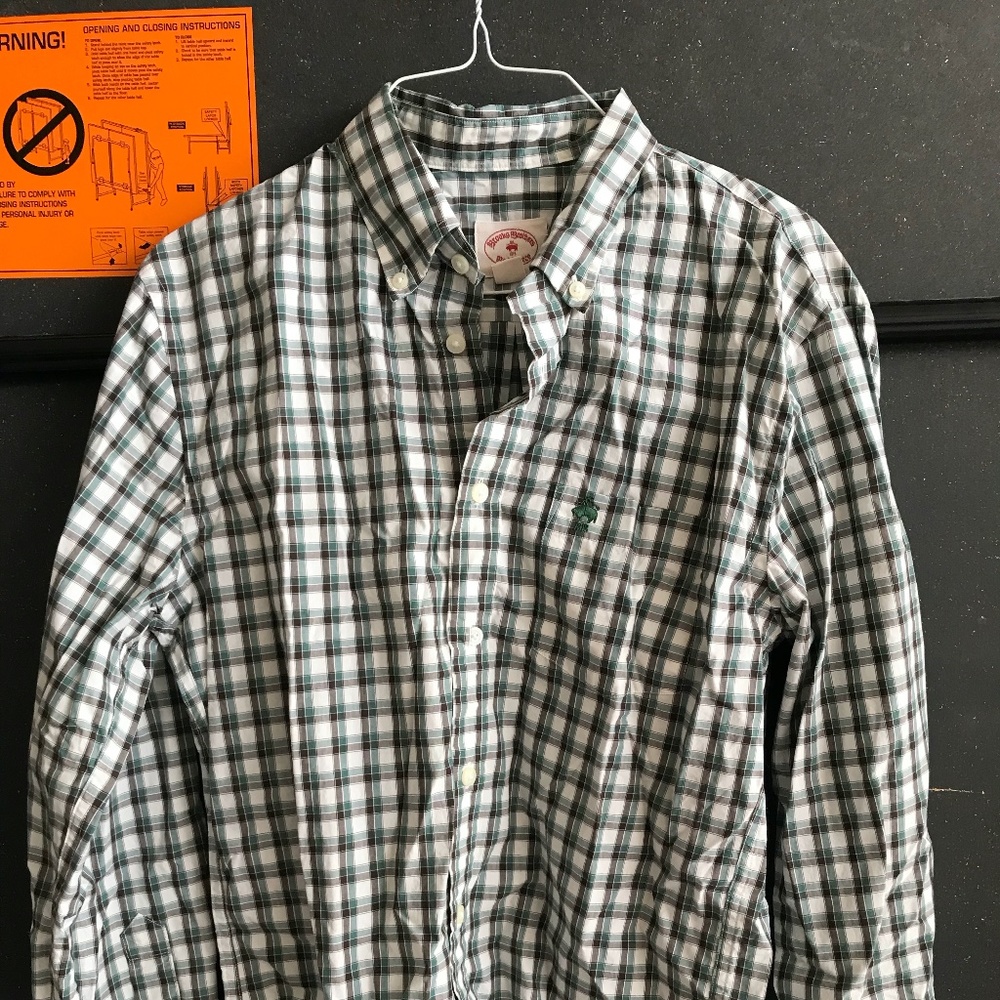 Green and Brown Brooks Brothers Shirt